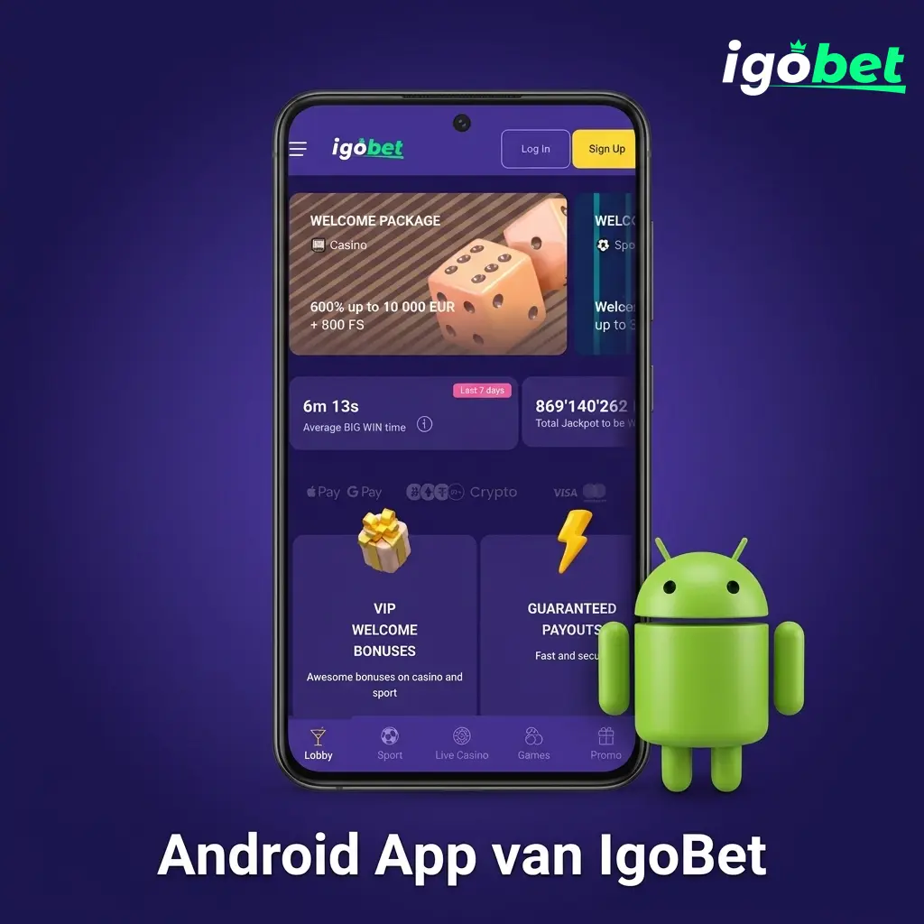 IgoBet Android app APK-download voor smartphones en tablets met Android 5.0 en hoger