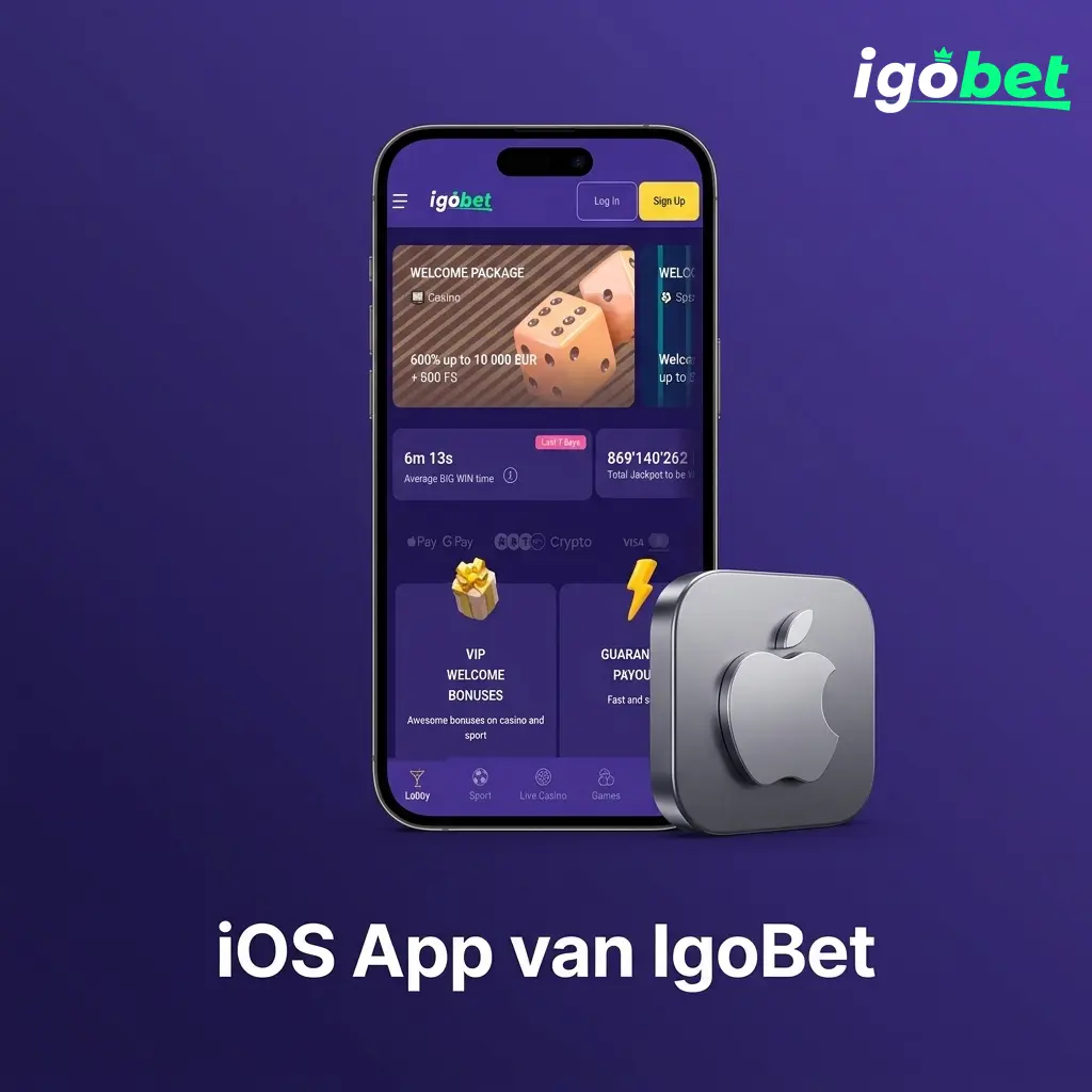 IgoBet iOS app in ontwikkeling, gebruik mobiele website via Safari op iPhone of iPad als alternatief