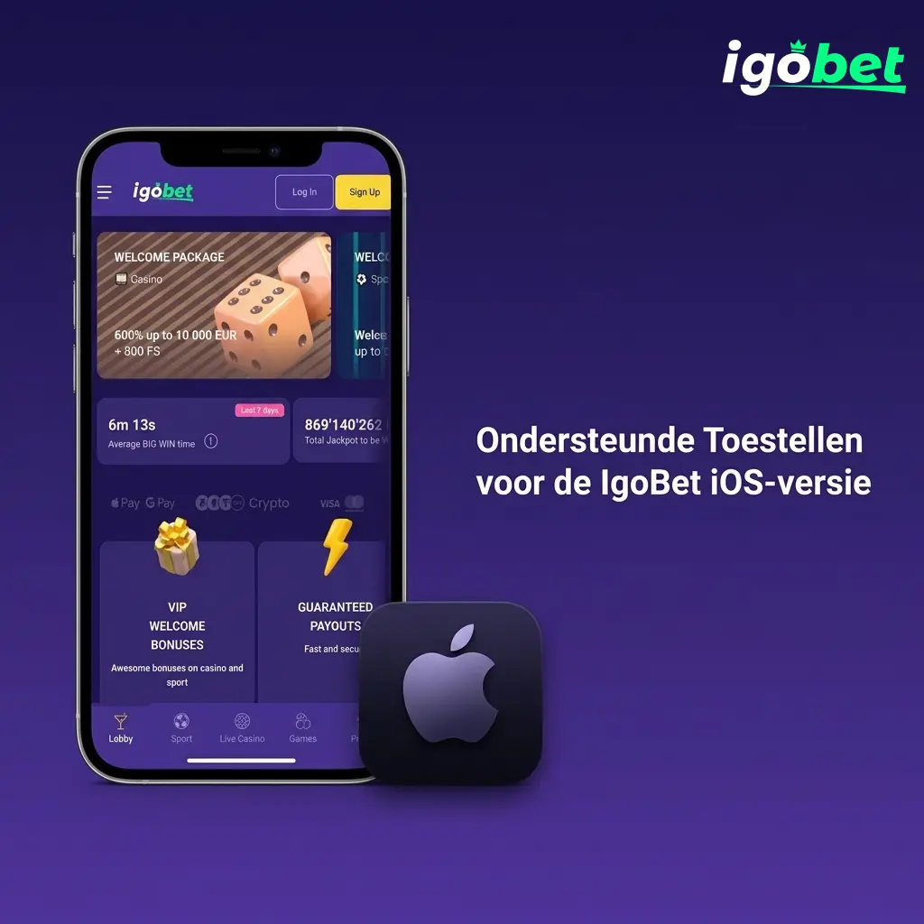 Ondersteunde Apple iPhone-modellen voor IgoBet PWA op iOS 14 of hoger via Safari