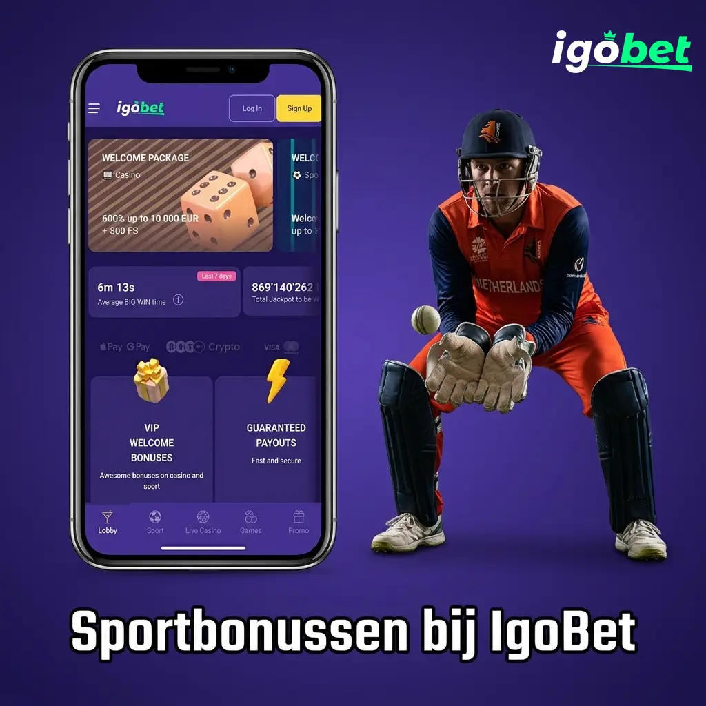 IgoBet sportbonussen voor Nederlandse sportwedders op voetbal, tennis, esports en meer met odds boosts en gratis weddenschappen